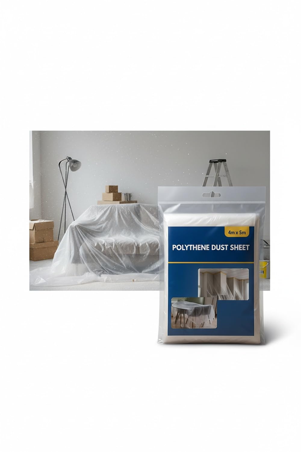Dust Sheets Waterproof Protective Cover Painting Decorating DIY | 4 x 5 Metre Dust Sheet for Painting, Decorating, Furniture & Floor Protection