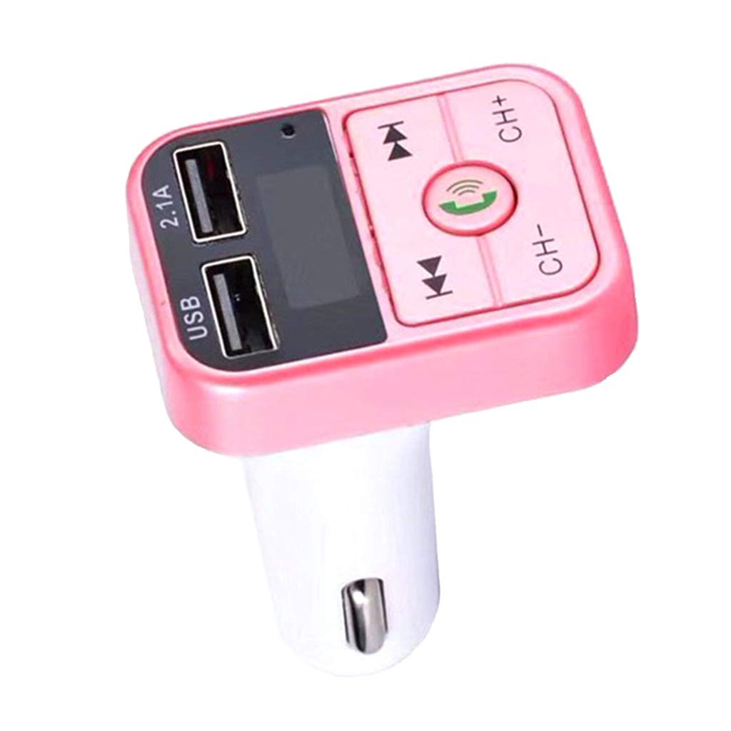 Transmisor Bluetooth para coche con micrófono integrado rosa 8