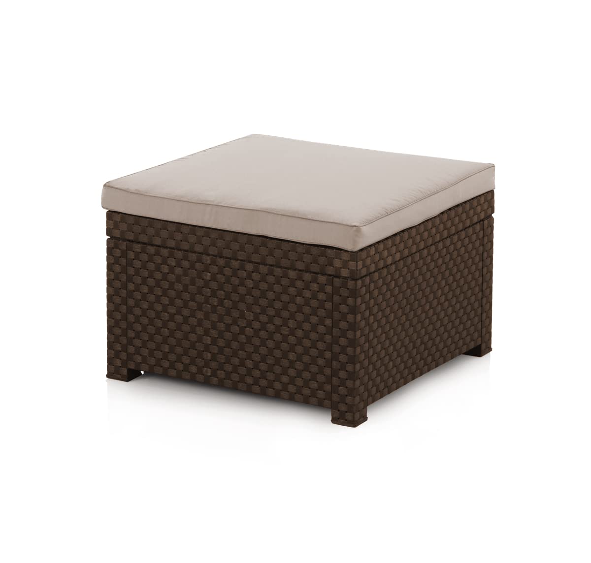 SP Berner Shaf - Diva | Puff Exterior para Muebles de Jardin - Taburete Bajo de Jardin | Fabricado en España con Materiales Reciclados - Color Wengué