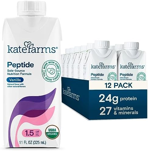 KATE FARMS Adult Peptide 1.5 Formula, Vanilla, 12 Pack
