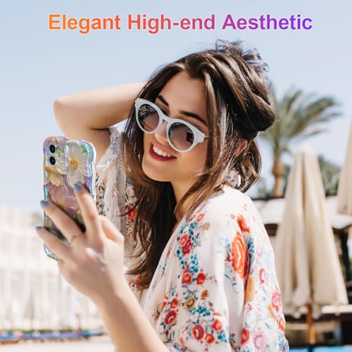 Coque iPhone 12 polyuréthane thermoplastique protection motif fleurs rétro rose - 7