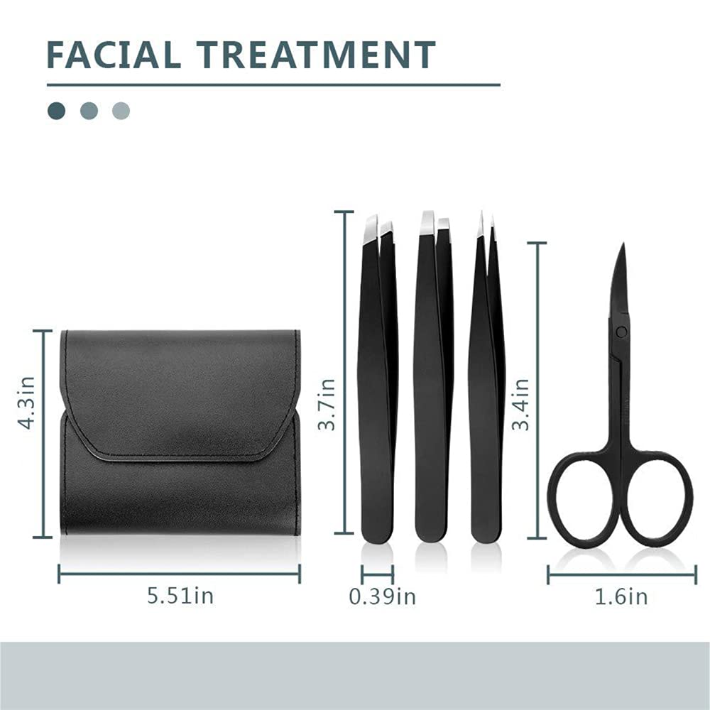 Tagliaunghie Kit per Toelettatura Professionale Kit di Strumenti 18 in 1 Set per Manicure in Acciaio Inossidabile Tagliaunghie con Custodia in Pelle,Black