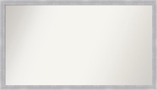 Amanti Art Custom Mirror, Grace Brushed Nickel Narrow Bathroom Mirror, Wall Mirror or Bathroom Vanity Mirror Over Sink (23 x 40 in.) Non-Beveled