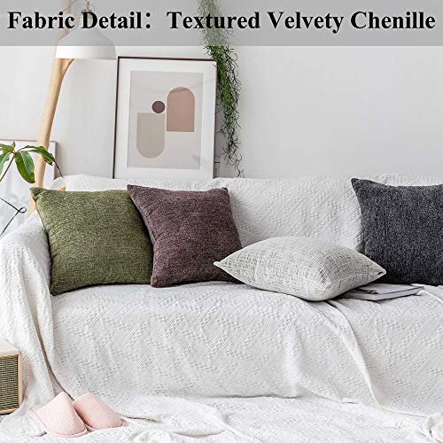Home Brilliant Decorative Pillow Case Euro Sham Covers Striped Velvet Chenille Plush Throw Pillow Cover For Couch, (66X66 Cm, 26Inch), Brown #TOP1