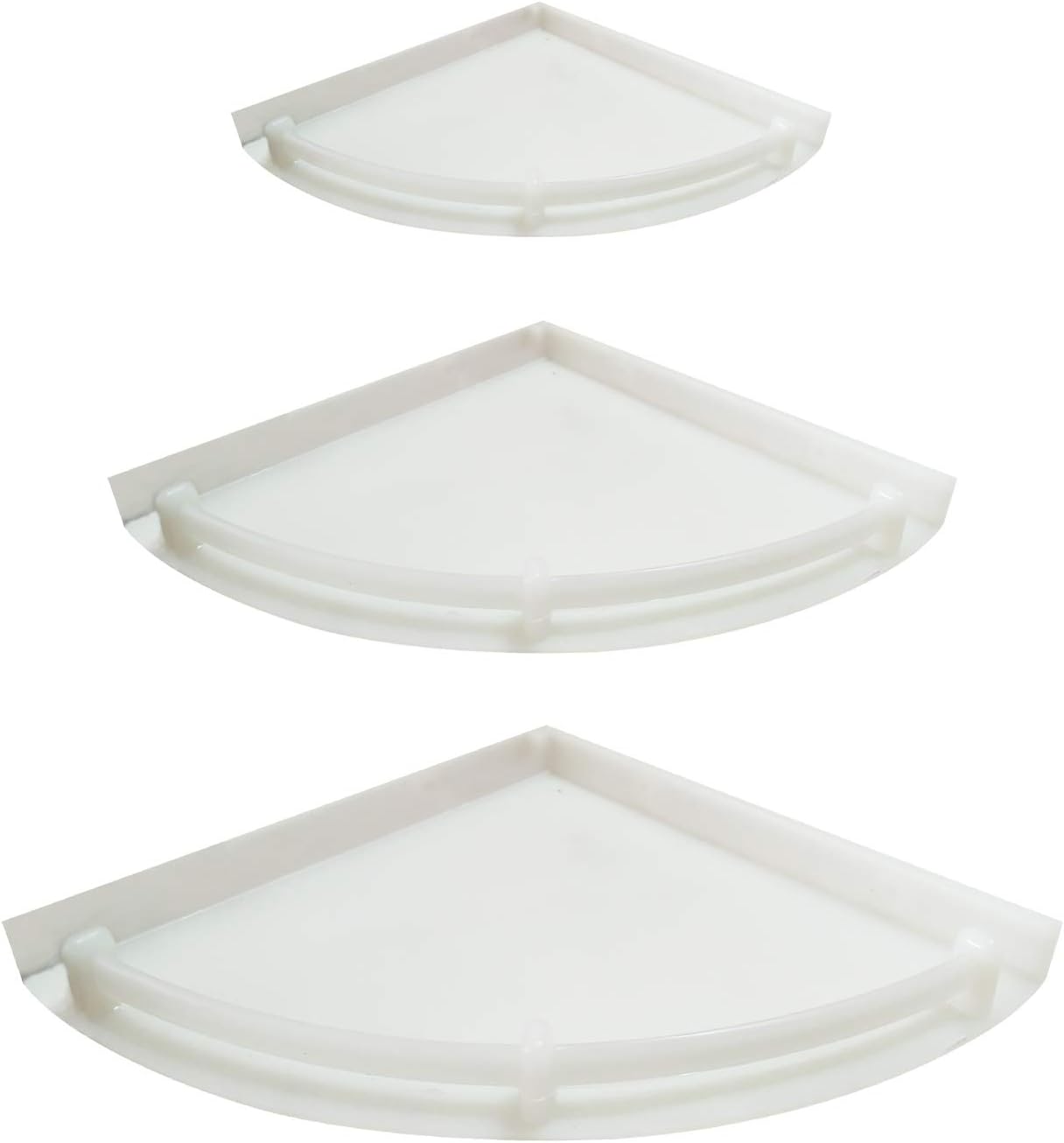 Unbreakable 3 Tiers White Corner Set of Plastic Bathroom Corner Shelves | Shower Shelf | Kitchen Storage | Corner Shelves