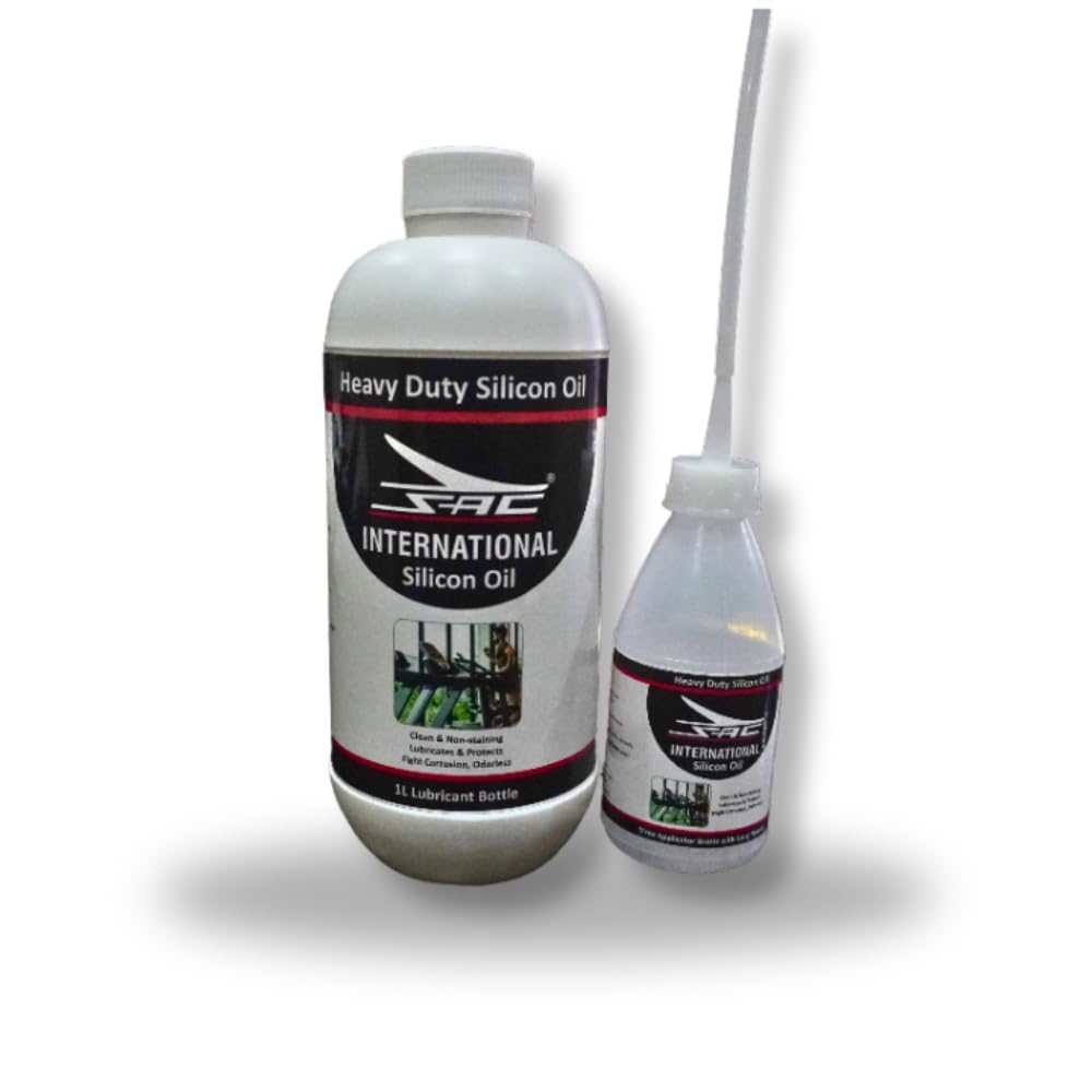SAC International Heavy Duty Silicone Oil 1L | Multipurpose Lubricant for Treadmills, Exercise Bikes, Gym Equipment, Cycles, Industrial & Household Use | Non-Staining, Odorless & Anti-Corrosion-image-38
