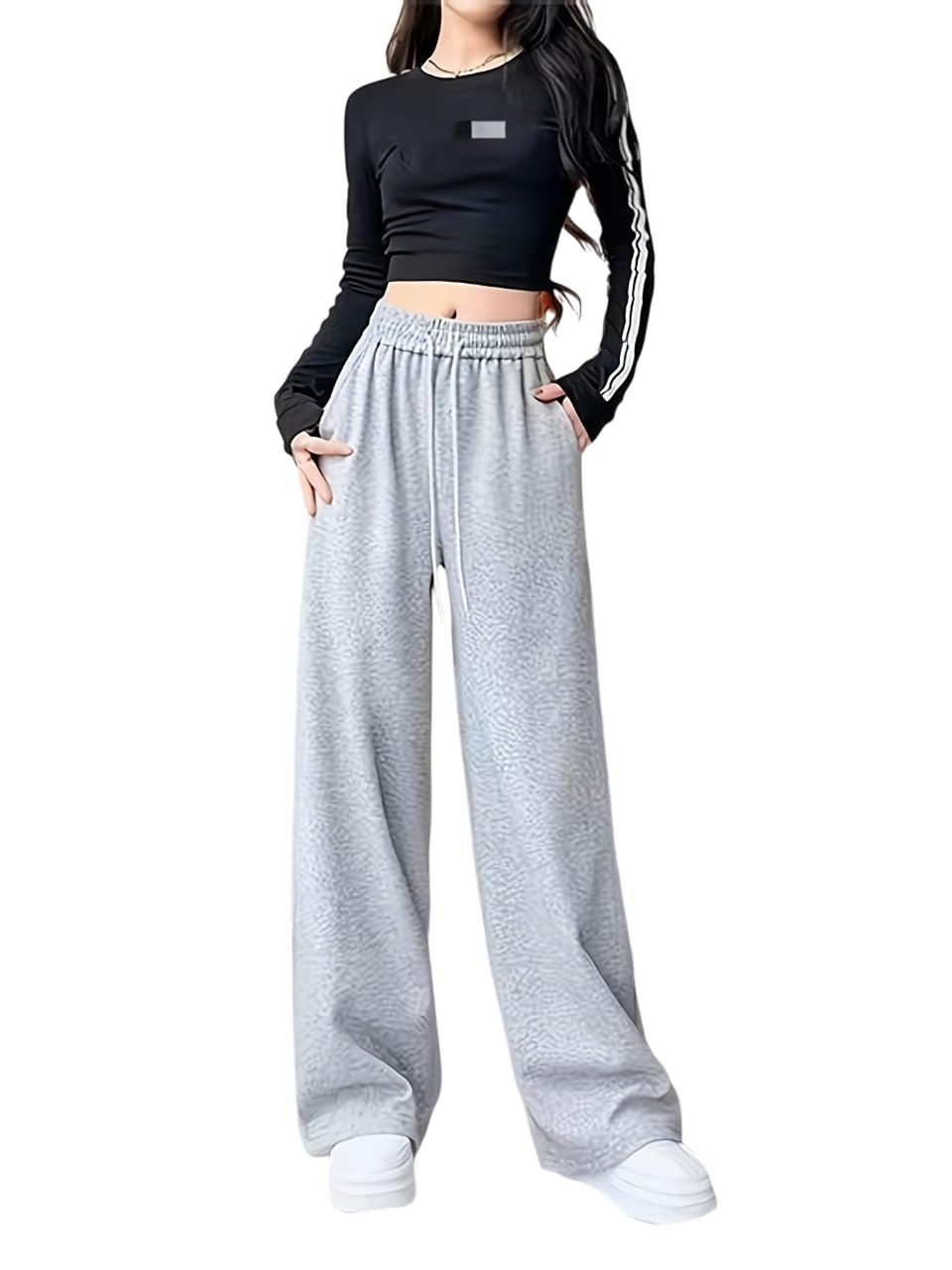progeny Straight Wide fit Long Length Open Bottom Jogger for Women/Trending Multi Pocket Style, Relaxed Casual Pants for Women-picture-51