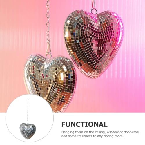 Bola espejada Zerodeko para decoración de fiestas y bodas, diseño moderno en forma de corazón, acabado plateado miniatura 6