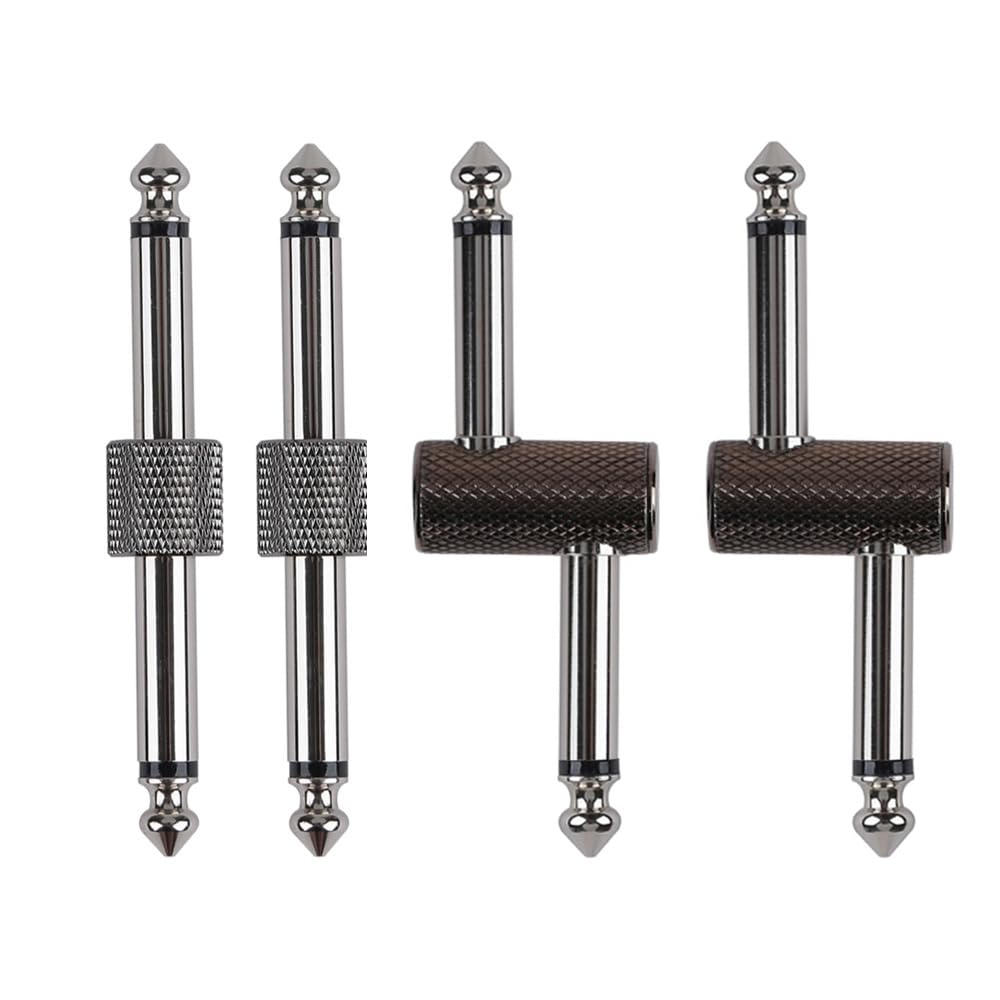 rayzm Connecteurs de Coupleur à Pédale d'Effet, 6.35mm Pédale d'effet à pédale Coupleur, mâle Adaptateur pour pédalier de guitar