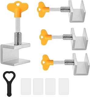 FYY Sliding Window Lock (4 Pack) Security Window Locks with Key for Sliding Windows & Sliding Doors, Window Stoppers Window Security Safety Locks for Child Bedroom, Keep Child Safe & Keep Ventilated