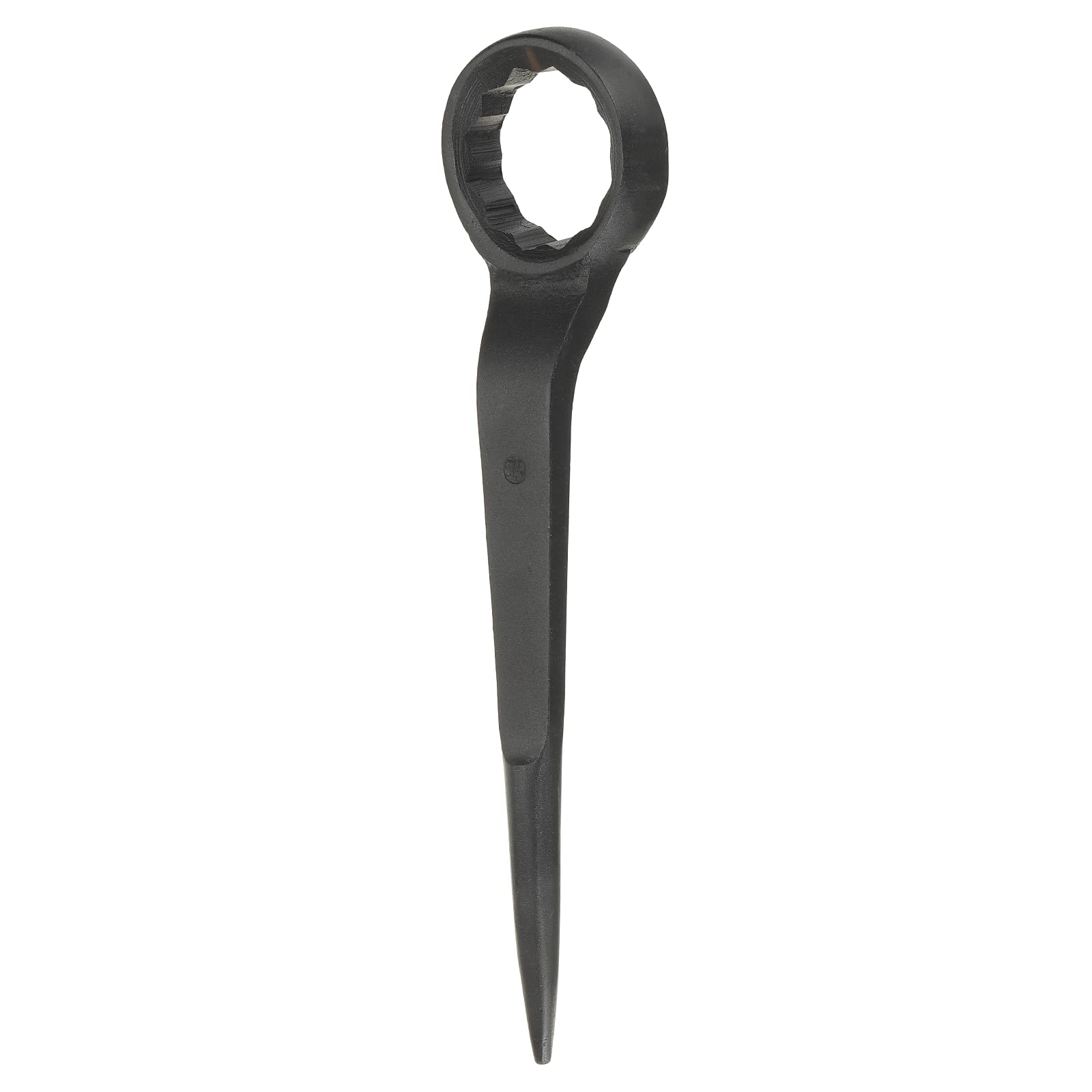 sourcing map Single Head Box Wrench 70mm 45# Steel Blackening Metric Striking Wrench Offset Single Head Box End Ring Type Impact Hand Spanner with Pointed Tail for Repair Maintenance, Black