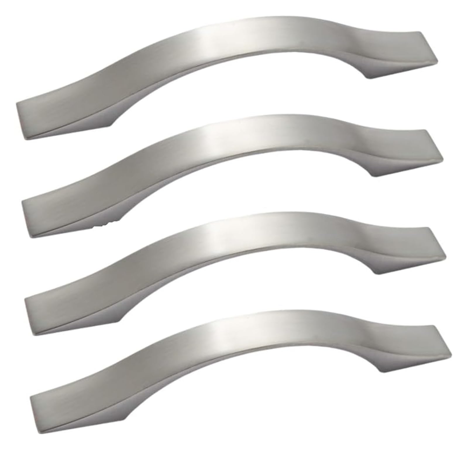 NLQCSXWEP Zinc Alloy Cabinet Bow Handle, Aluminum Alloy Cabinet Drawer Wardrobe Handles 4-Pack 96-192mm(128mm Brushed Aluminum Alloy)