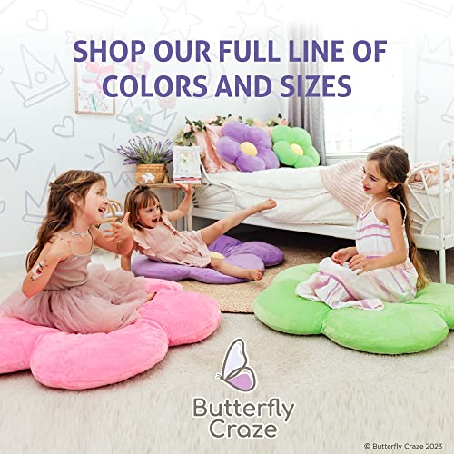 Butterfly Craze Daisy Lounge Flower Pillow - Cozy & Stylish Floor Cushion, Perfect Seating Solution For Teens & Kids, Machine Washable Aesthetic Decor, Plush Microfiber, Large 35" Diameter, Gray #TOP5