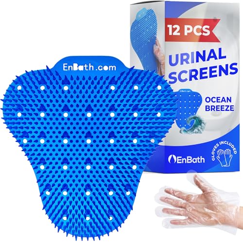 Urinal Splash Guards (12-Pack), Anti Splash Urinal Screen Deodorizer for