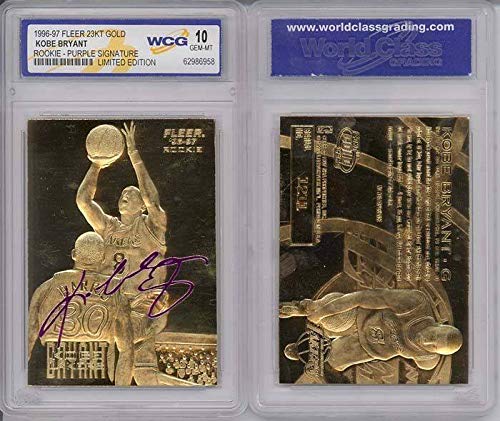 Leaf Kobe Bryant 1996-97 Fleer Autographed WCG GEM MT 10 23KT Gold Rookie Card!