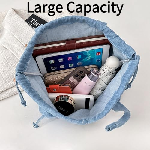 Bolso Tote de mezclilla casual grande para mujer miniatura 4