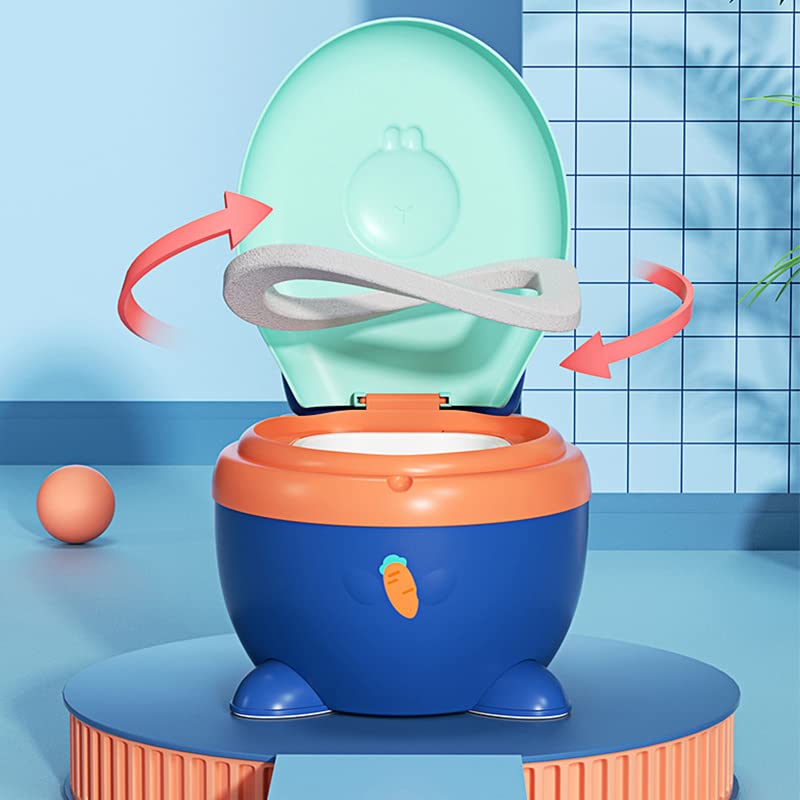 Real Feel Potty,Toddler Potty,Baby Potty Training Toilet,Baby Potty Training Toilet Simulated Portable with Thickened PU Cushion Real Feel Potty for Toddlers(Blue), Portable Potty for Toddler blu