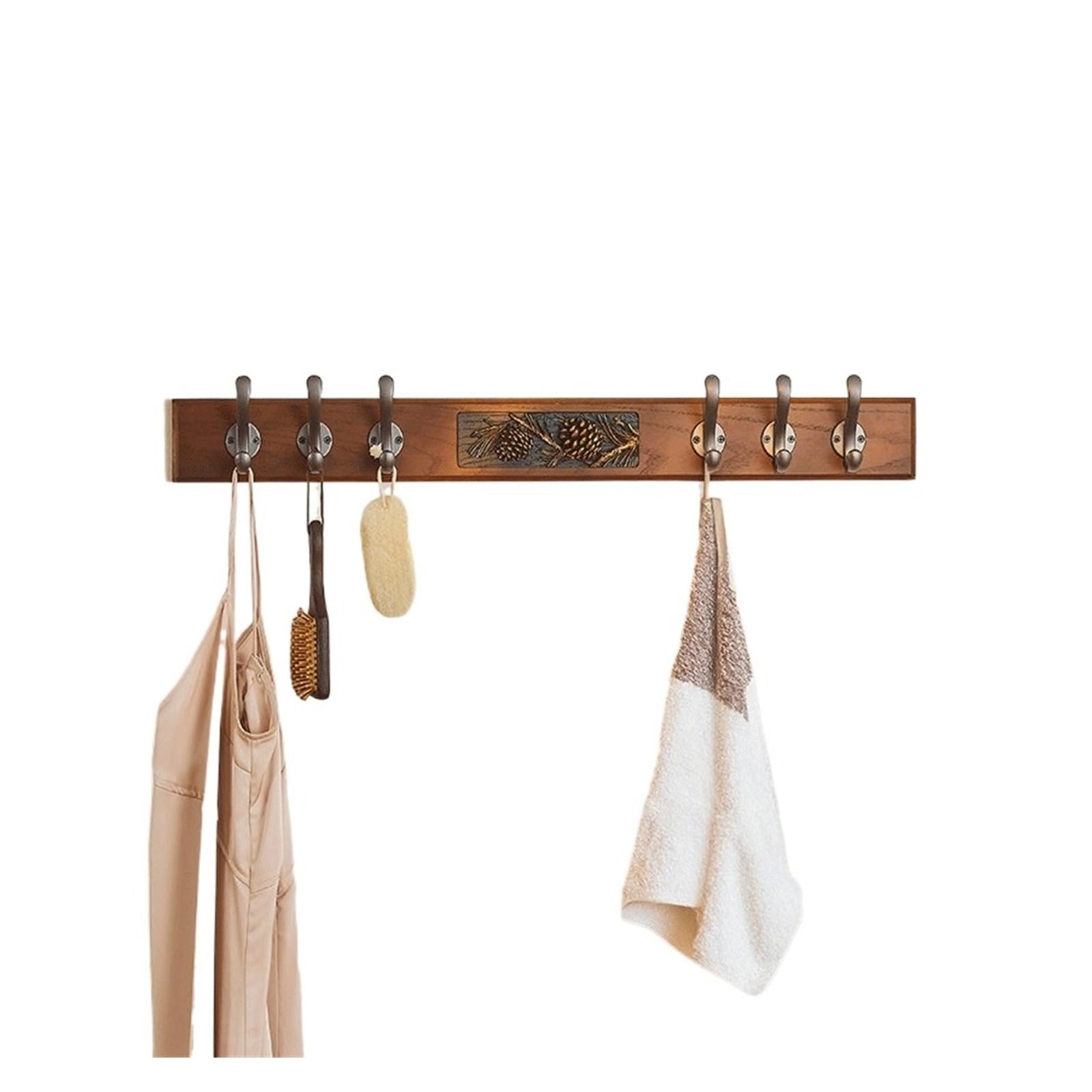 Yang11fan One Color Space-Saving Wood Wall-Mounted Coat Rack, No Drilling Required, High Weight Capacity(Large)