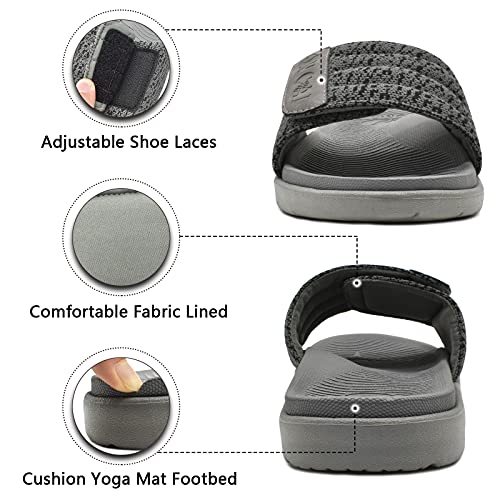 Oncai Mens Sandals Open Toe Adjustable Straps Athletic Orthotic Plantar Fasciitis Summer Sport Slide With Comfy Arch Support Footbed Grey Size 12 #TOP3