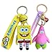wopin 2 pcs Sponge - Bob Porte Clés Anime Cartoon Cordon Voiture Porte-clés Cartable Pendentif Sac Fille garçon Souvenir Cadeau Jouet Personnalisé Porte-Clés Enfants Clé Pendentif