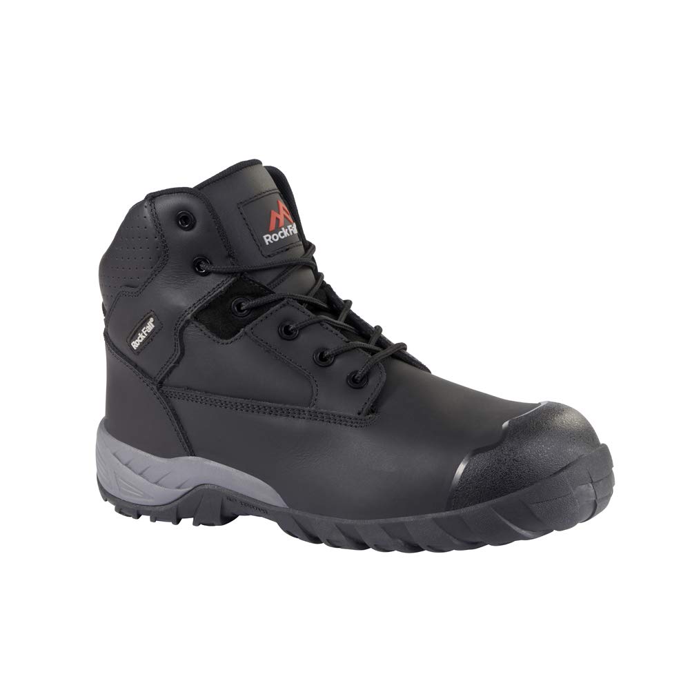 Rockfall Men's Flint Water Repellent Non Metallic Safety Boot US Size 12 Black