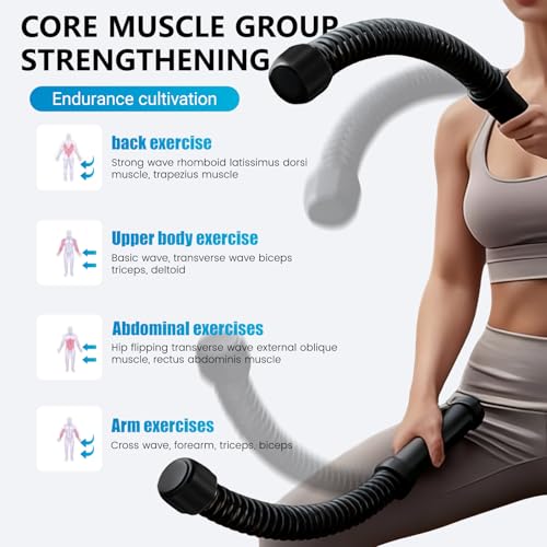 Battle Ropes, Battle rope ohne seil, Ohne Seil Geräuschfreies Heimfitnessgerät, Platzsparend, Leicht Kraftvolles Training Für Frauen, Anfänger Ganzkörperworkout Zu Hause Ohne Lärm