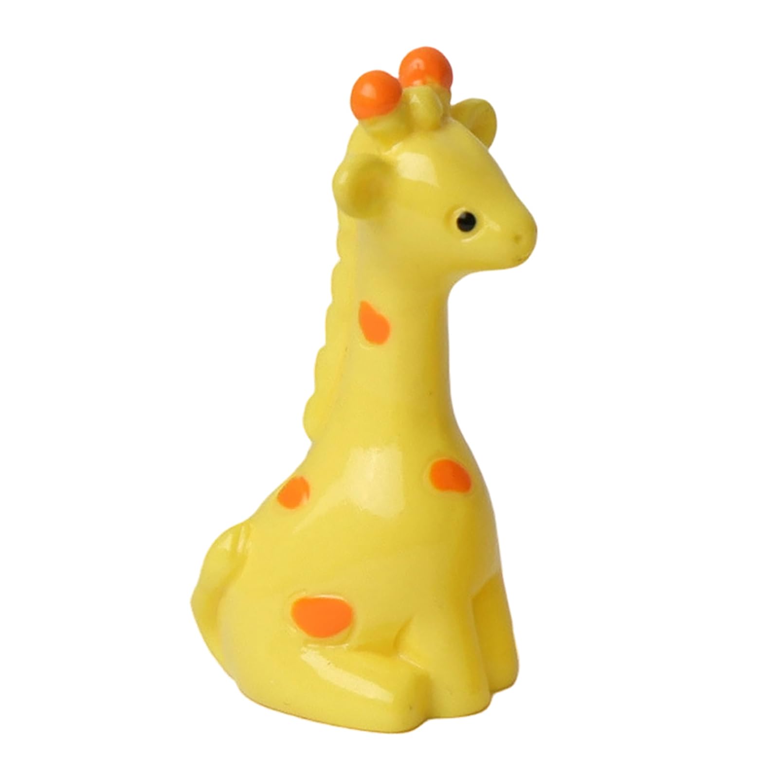 Virelynx Mini Resin Giraffe Figurine – Tiny Giraffe Ornament for Cake Topper, Cute Animal Miniature for Fairy Garden Moss Landscape