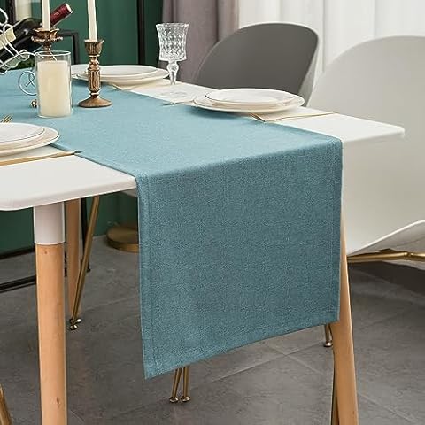 Simurq Blue Water-Repellent Table Runner Cover