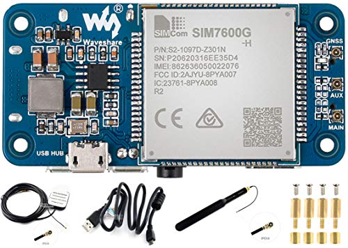SIM7600G-H 4G HAT Module for Raspberry Pi and PC,Support LTE Cat-4 4G 3G 2G Communication and GNSS Positioning,Global Band,up to 50Mbps Uplink, 150Mbps Downlink by waveshare - Used condition - US$55.37