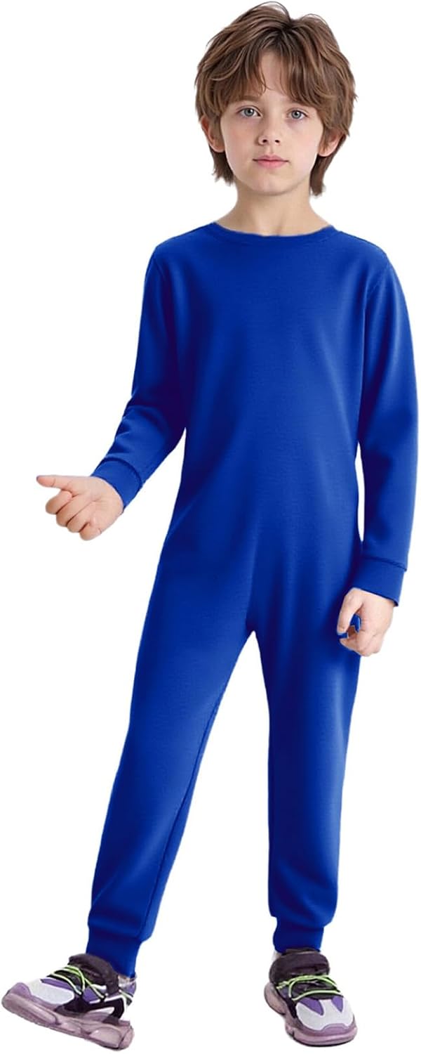 DINORMIN Girls Boys One Piece Wide Leg Jumpsuit Lightweight Overalls Playsuit Special Needs Adaptive Romper