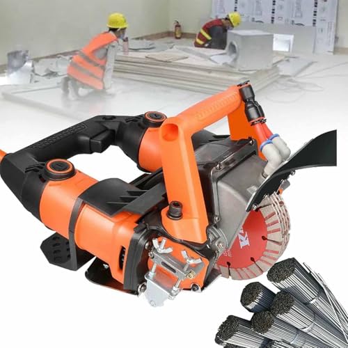 Electric Wall Chaser, 140mm Blade for Fast Smooth Cutting, Locking Power Switch, Dust Removal for Brick and Concrete Walls