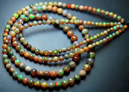 Opale éthiopienne naturelle perle facettée rondelle 4-7mm fil pierre véritable LKBEADS