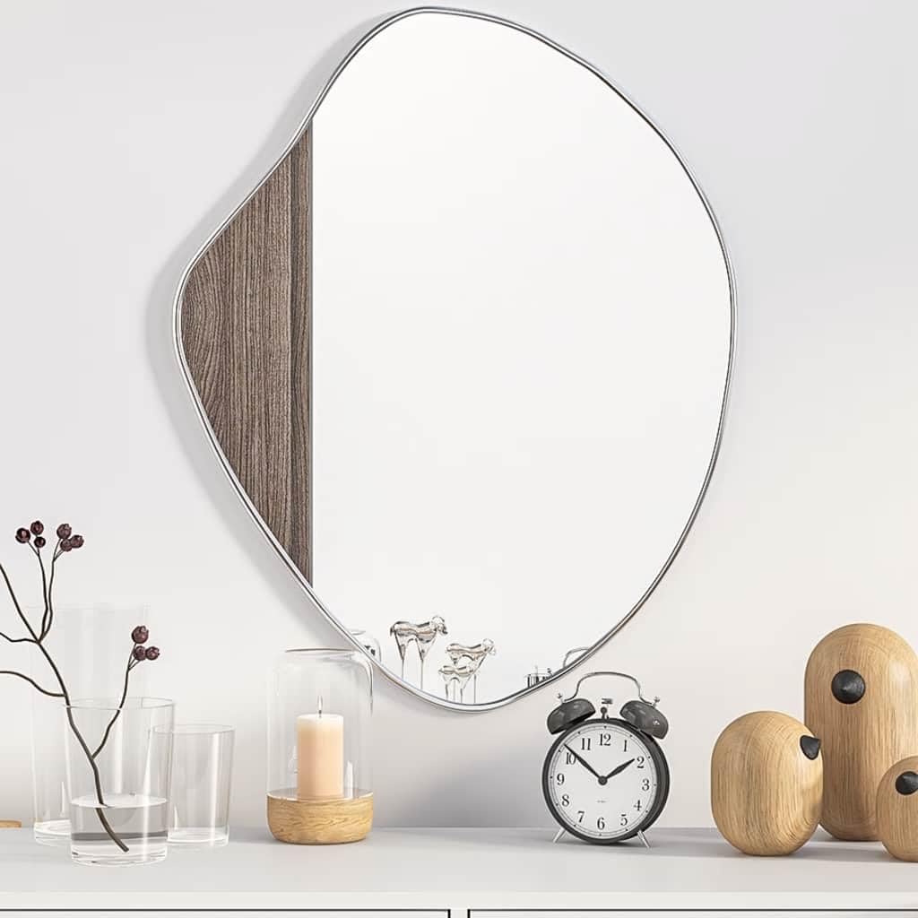 vidaXL Espejo de Pared Plateado 60x50 cm