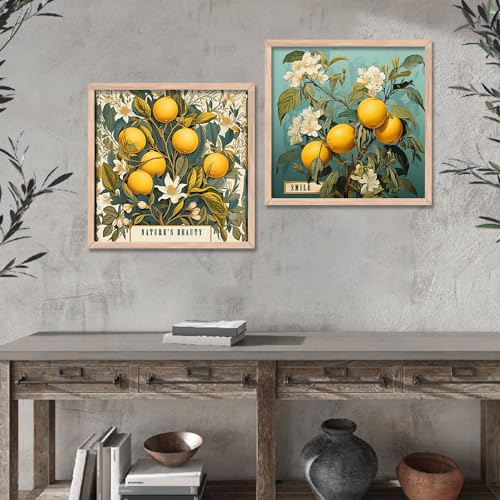 Image of kotart Nature beauty wall art for wall hanging, Wall poster with glass frame for home decor /wall decor, living room, bad room, office - Set of 2 Multicolor paintings (10x10 inch, C)