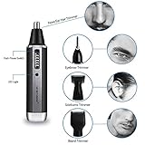 Nose hair cutter, 4-in-1 rechargeable nose hair trimmer nose trimmer/nose ear/beard trimmer/sideburns trimmer/eyebrow trimmer water-resistant stainless steel hair trimmer for men & women. - Image 8