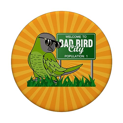 Bienvenue à Bad Bird City I Conure à tête sombre PopSockets PopGrip Interchangeable – vue 3