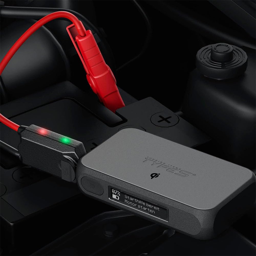 StartYa 8Qi Gen2 | Aide au démarrage puissante pour voiture | Batterie externe pratique | Écran avec instructions | 8000 mAh | Courant de démarrage jusqu'à 350 A | Pour tous les moteurs à essence avec