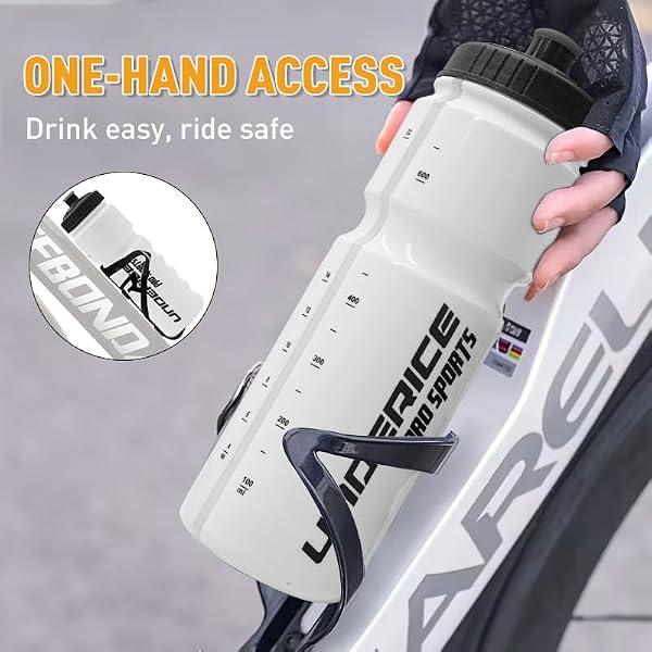 UICE Water Bottle with Straw,25.3oz 2 Pack,Easy Squeeze Bottles Built in Finger Grip, White Sport Water Bottles for Hockey,Cycling,Football,Fitness-Pink by UICE - Image 6