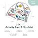 The Peanutshell Unisex Baby Play Gym & 7-in-1 Play Mat - Playmat Baby Toys 0-6, 6-12 Months Tummy Time Mat with Hanging Toys, Soft Padded for Newborns, Infants - Montessori Elephant