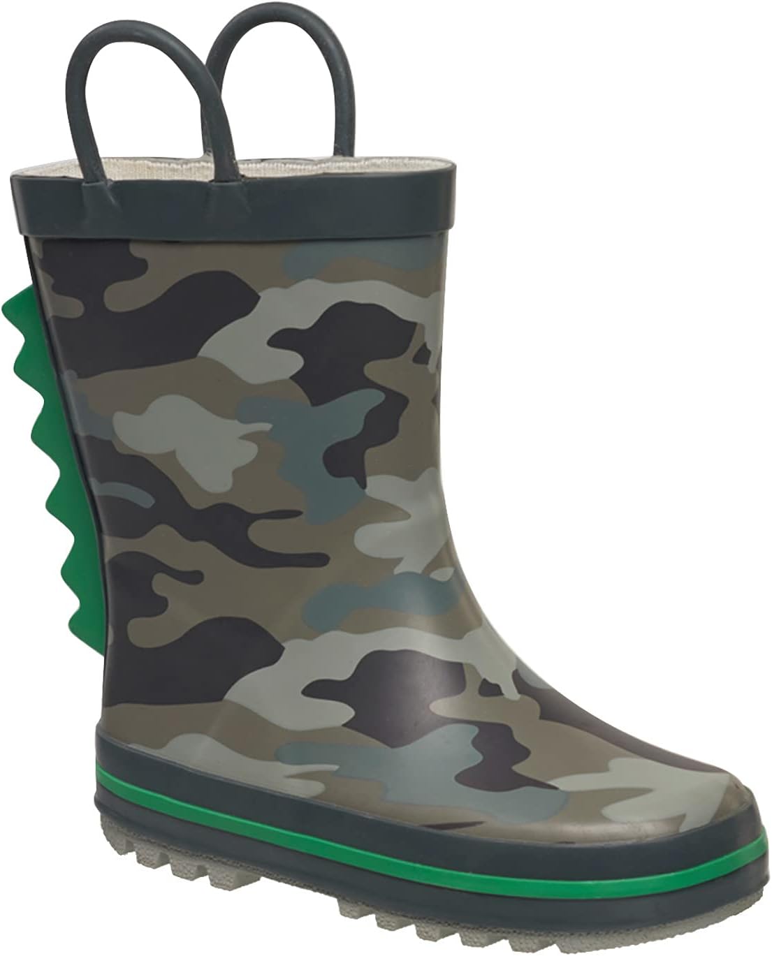 CoXist Rain Boots For Kids Toddlers Boys Girls Rubber Waterproof Shoes in Colorful Prints and Easy Pull Handles