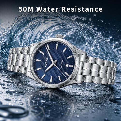 Image of TOPHILL Men Watches Automatic Mechanical Watches - Dive, GMT, Chronograph & Dress Styles | 316L Stainless Steel, Sapphire Crystal, Ceramic Bezel | 5ATM-300M Waterproof with Super Luminous | Classic Business & Sport Casual