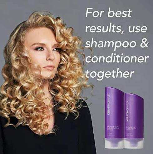 Keratin Complex Blondeshell Debrass And Brighten Purple Shampoo And Conditioner For Blonde Hair, 13.5 Fl. Oz. Value Pack! #TOP6