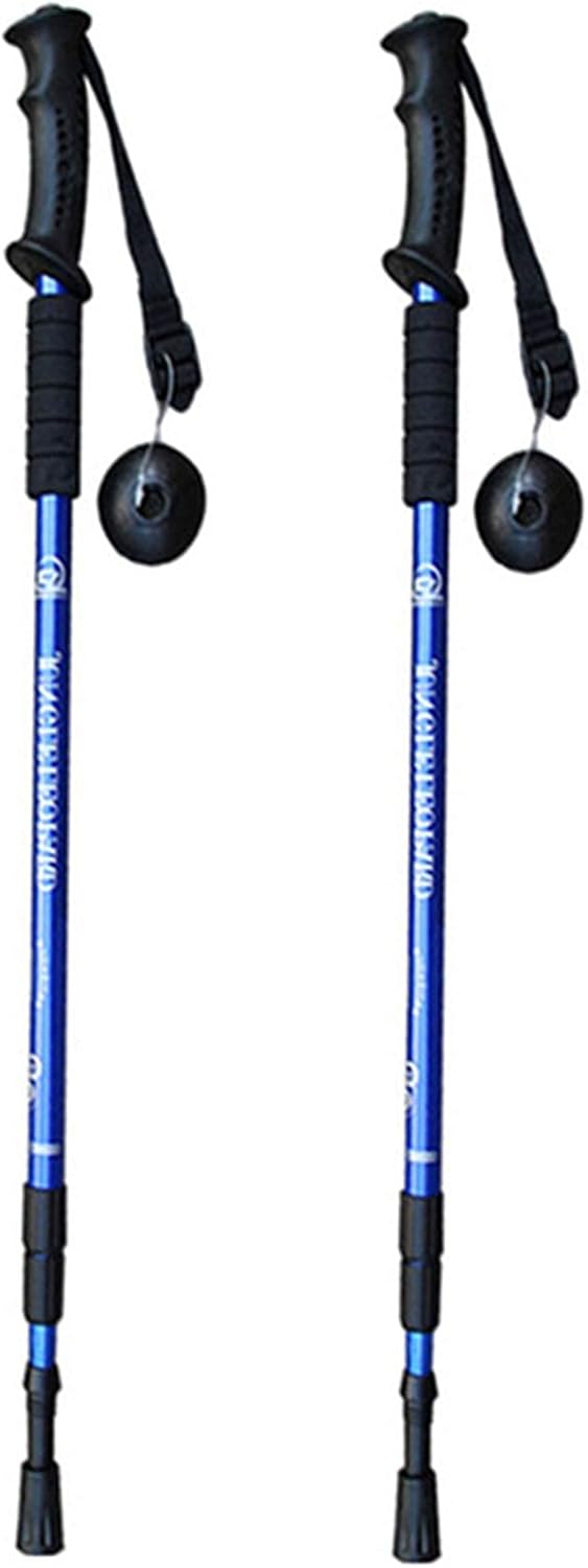 Trekking Pole, Telescopic Adjustable Hiking Trekking Pole, Soft and Comfortable Handle, Strong Grip and Non-Slip Tip, Suitable for Hiking, Climbing and Camping (Blue)