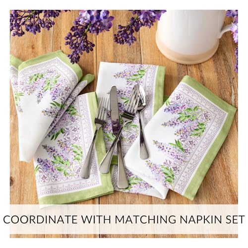 Elrene Home Fashions Lilac Garden Floral Spring/Summer Wrinkle Resistant Dining Tablecloth, 60"x120" Rectangle by Elrene - Used condition - Image 4