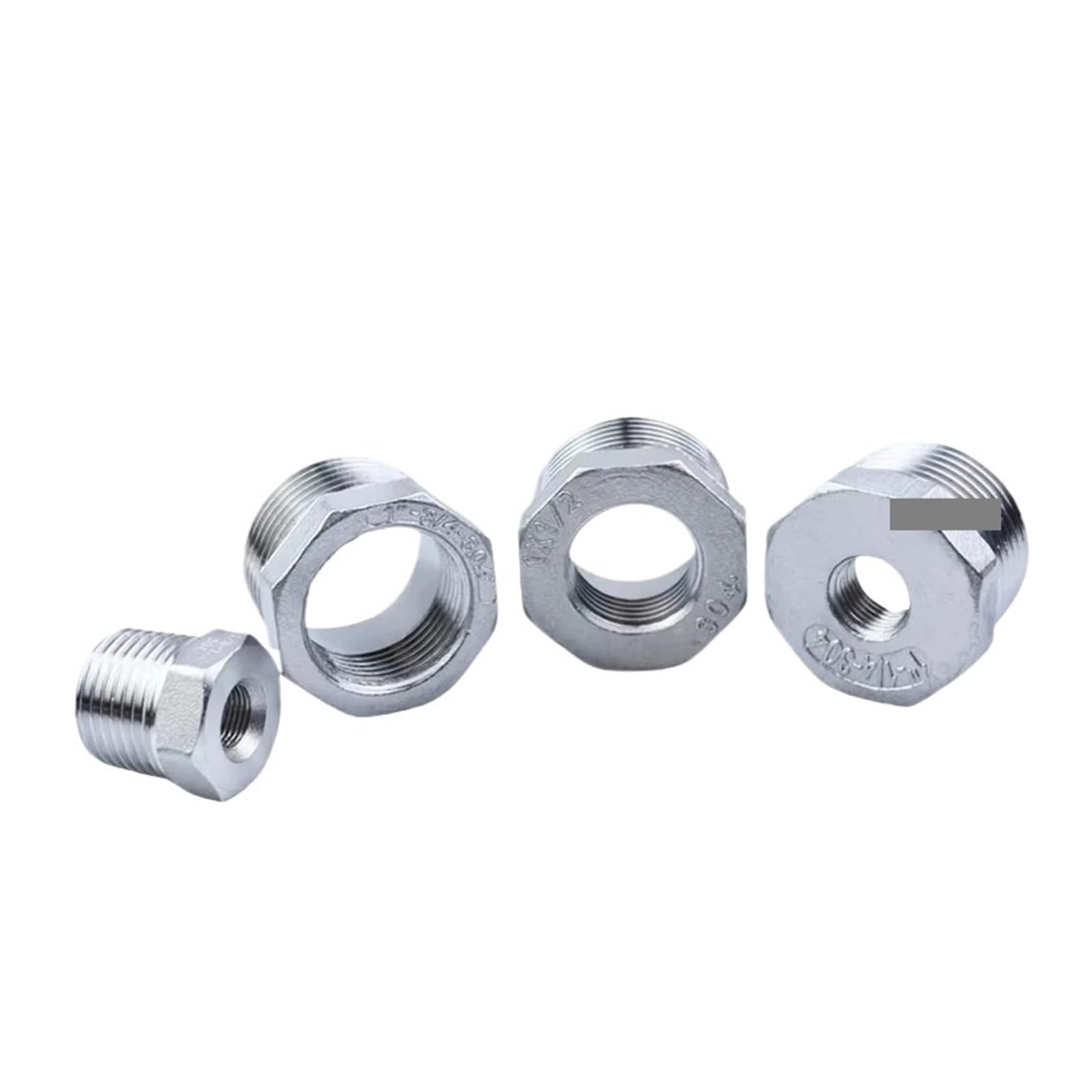 MQXFCZUX 1pc DN50 to DN15 Bushing Pressure Reducer Bushing BSP Male to Female Hexagon Reducing SS304 Fitting MQXFCZUX