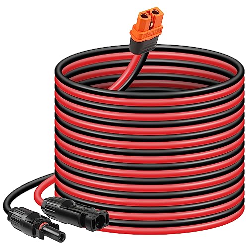CERRXIAN Conector de panel solar 12 AWG de 16 pies/5 m a cable de alimentación de panel solar hembra XT60i para panel solar, estación de energía portátil RV, estación de energía portátil (16FT/5M)