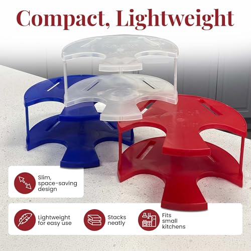 DoubleWave Mini Neutral two tier microwave plate stacker | Microwave heated dinner plate stacker for faster cooking efficiency | BPA Free plate stacker for durable and long-lasting use (Mini)