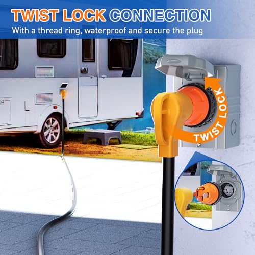 Image of Nilight 50A to 30A RV Power Adapter Twist Locking Connector | 14-50P L5-30R 50Amp Male Plug 30Amp Female Receptacle for Generator Camper Caravan Shore Converter