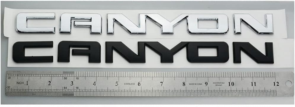 Image of 1Pc Canyon Emblem Front Side Door Rear Liftgate Tailgate Nameplate Logo 3D Badge Sticker 22900425 Decorate Replacement for Canyon (Matte Black)
