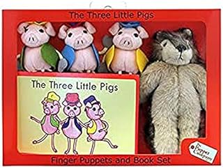 The Puppet Company - Traditional Story Sets - Three Little Pigs & Wolf Finger Puppet Set,14cm x 20cm